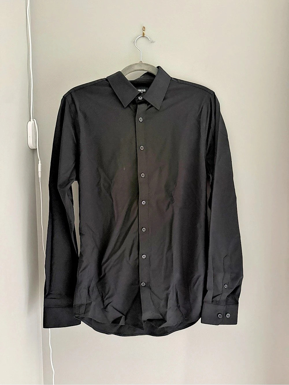 Express Performance Extra Slim Dress Shirt Black